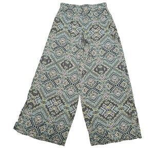 Mossimo Supply Co Womens Medium Wide Leg Pants Geometric Tribal Print Mint Green